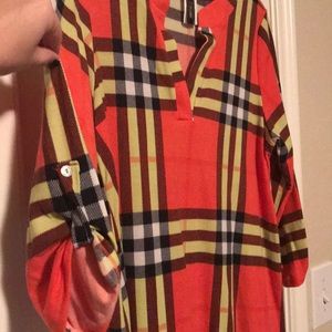 Neon plaid tunic